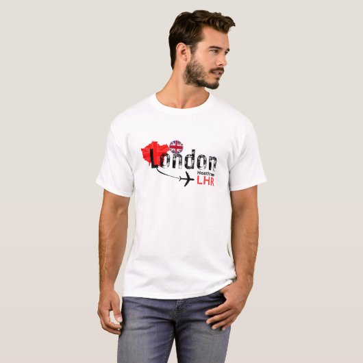 Londen LHR Airport Code T Shirt (Voorkant volledig)