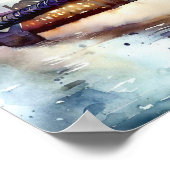 Londen- London's Millennium Bridge (A), Waterverf Poster (Hoek)
