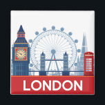 Londen Magneet<br><div class="desc">De magneet van Londen toont de Big Ben,  de London Eye,  de Tower Bridge en de Shard, </div>
