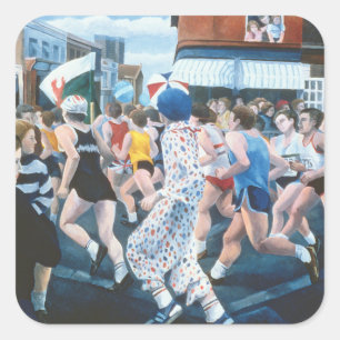Londen Marathon 1996 Vierkante Sticker