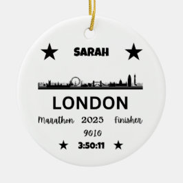 Londen Marathon 2025 Finisher Gift voor hardlopers Keramisch Ornament