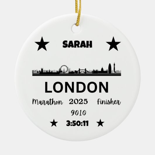 Londen Marathon 2025 Finisher Gift voor hardlopers Keramisch Ornament (Voorkant)