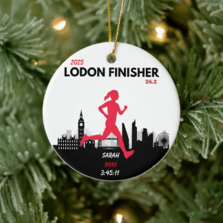 Londen Marathon 2025 Finisher Gift voor hardlopers Keramisch Ornament
