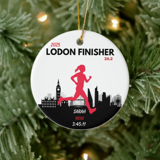 Londen Marathon 2025 Finisher Gift voor hardlopers Keramisch Ornament (Boom)