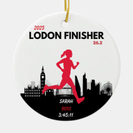 Londen Marathon 2025 Finisher Gift voor hardlopers Keramisch Ornament