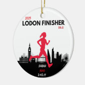 Londen Marathon 2025 Finisher Gift voor hardlopers Keramisch Ornament (Links)