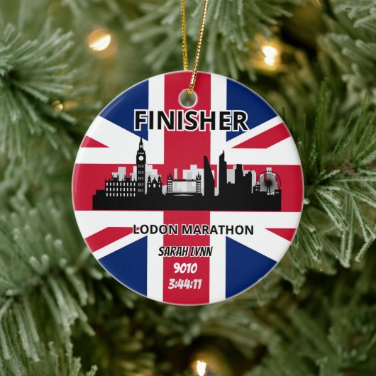 Londen Marathon Finisher Running Keepsake Gift Keramisch Ornament (Boom)