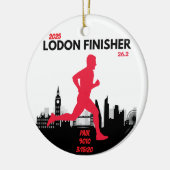 Londen Marathon Finisher Running Keepsake Gift Keramisch Ornament (Links)