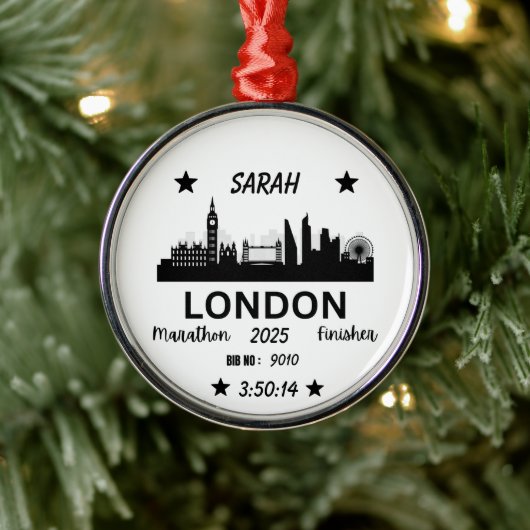 Londen Marathon Finisher Running Keepsake Gift Metalen Ornament (Boom)