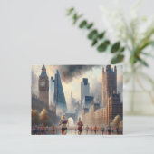 Londen marathon minimalistisch reizen briefkaart (Staand voorkant)