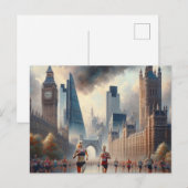 Londen marathon minimalistisch reizen briefkaart (Voorkant / Achterkant)