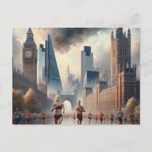 Londen marathon minimalistisch reizen briefkaart (Voorkant)