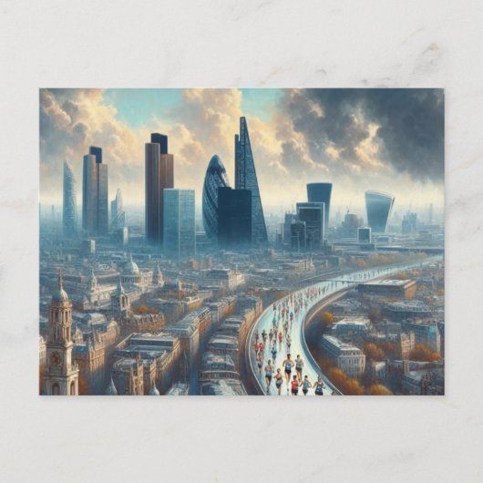 Londen marathon  minimalistisch reizen briefkaart (Voorkant)