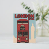 Londen met de bus aankondigingskaart (Staand voorkant)