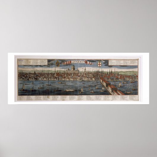 Londen (met de hand gekleurde gravure) poster (Voorkant)