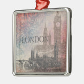 Londen met het Parlement Red en Blue  Metalen Ornament (Links)
