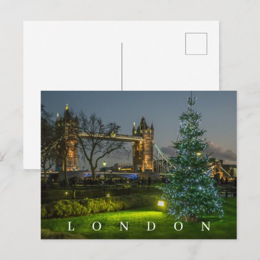 Londen met Kerst uitzicht ansichtkaart Briefkaart (Voorkant / Achterkant)