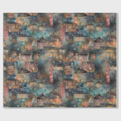 Londen met Kerstmis & Nieuwjaar in Waterverf Cadeaupapier (Vlak)