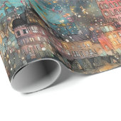 Londen met Kerstmis & Nieuwjaar in Waterverf Cadeaupapier (Rol Hoek)