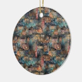 Londen met Kerstmis & Nieuwjaar in Waterverf Keramisch Ornament (Links)