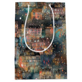 Londen met Kerstmis & Nieuwjaar in Waterverf Medium Cadeauzakje (Voorkant)