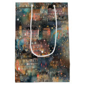 Londen met Kerstmis & Nieuwjaar in Waterverf Medium Cadeauzakje (Achterkant)