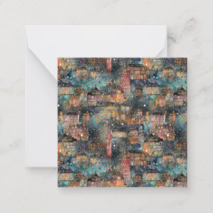 Londen met Kerstmis & Nieuwjaar in Waterverf Notitiekaartje