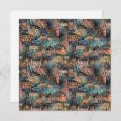 Londen met Kerstmis & Oud en Nieuw in waterverf Feestdagenkaart (Voorkant / Achterkant)