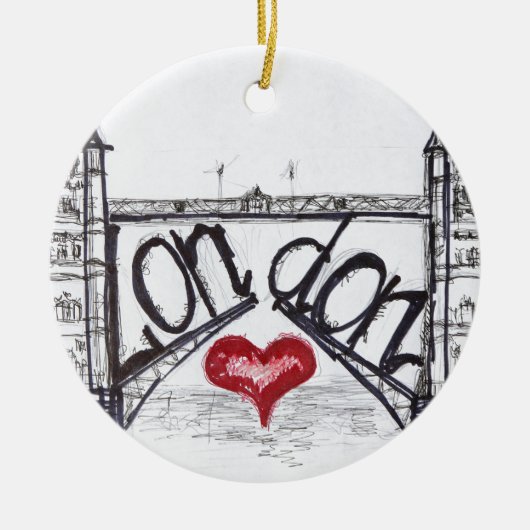 Londen met liefde keramisch ornament (Voorkant)