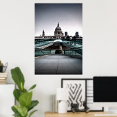 Londen - Millennium Bridge & St Pauls (6334) Poster (Thuiskantoor)