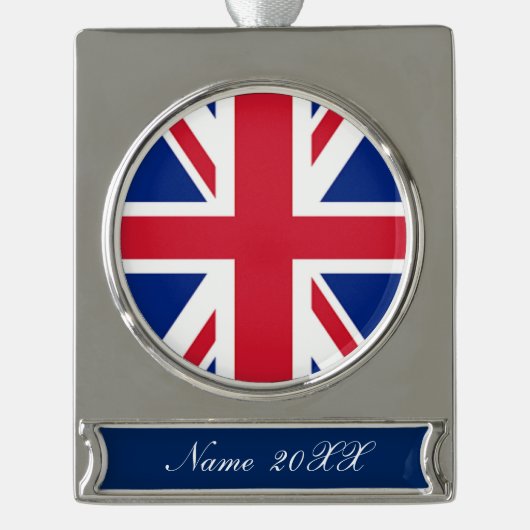  Londen mode Britse vlag Union Jack Verzilverd Banner Ornament (Voorkant)