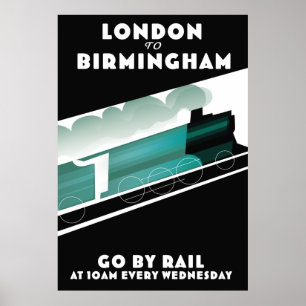Londen naar Birmingham Train poser Poster