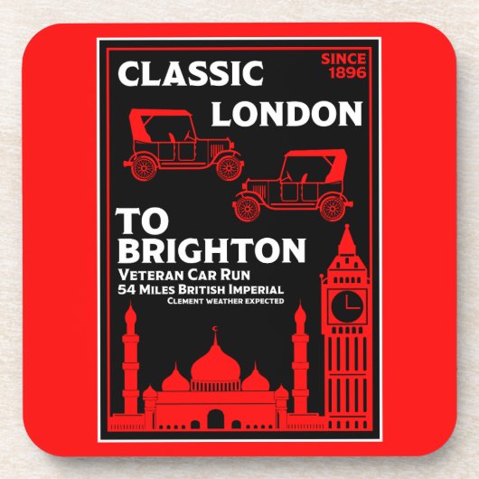 Londen naar Brighton Veteran Car Run Bier Onderzetter (Voorkant)