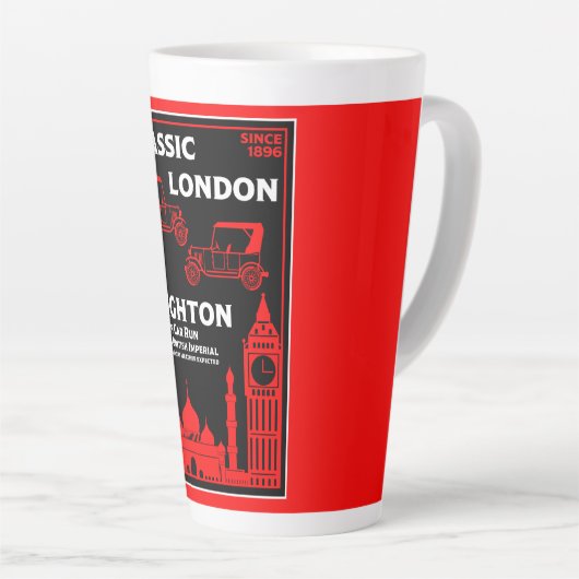 Londen naar Brighton Veteran Car Run Latte Mok (Rechterhoek)