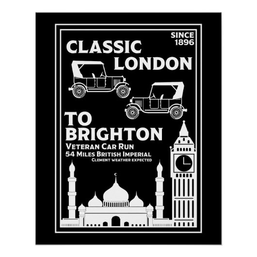 Londen naar Brighton Veteran Car Run Perfect Poster (Voorkant)