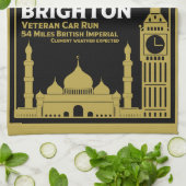 Londen naar Brighton Veteran Car Run Theedoek (Gevouwen)