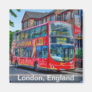 Londen naar Lewisham Red Double-decker Bus UK Magneet