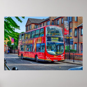 Londen naar Lewisham Red Double-decker Bus UK Poster