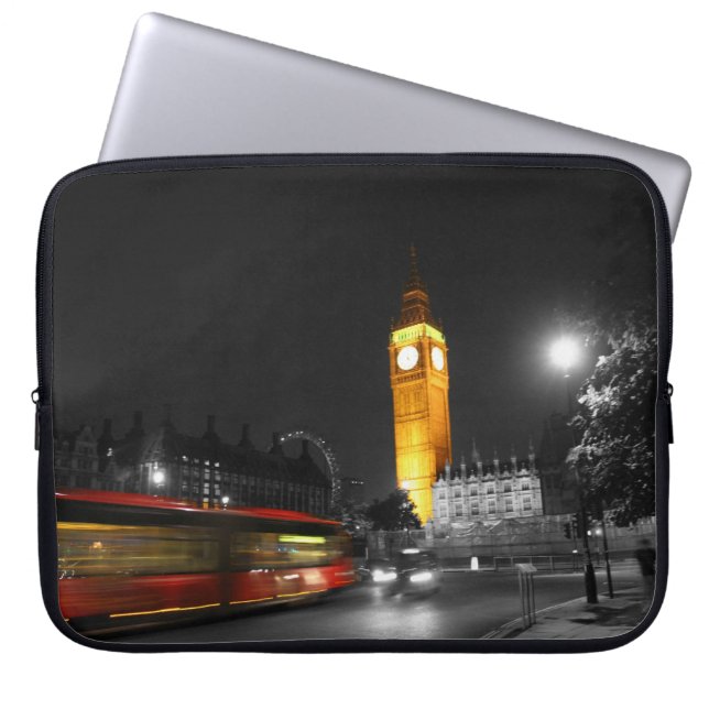 londen nacht laptop sleeve (Voorkant)