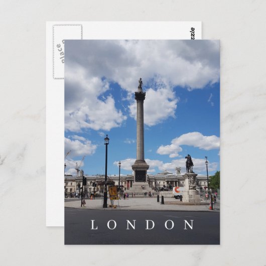 Londen Nelson Column uitzicht ansichtkaart Briefkaart (Voorkant / Achterkant)