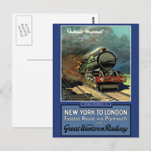 Londen New York Great Western Railway Briefkaart (Voorkant / Achterkant)