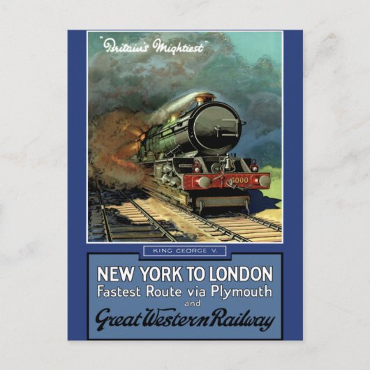 Londen New York Great Western Railway Briefkaart (Voorkant)
