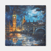 Londen Night Painting Magneet (Voorkant)