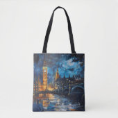 Londen Night Painting Tote Bag (Voorkant)