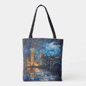 Londen Night Painting Tote Bag (Achterkant)