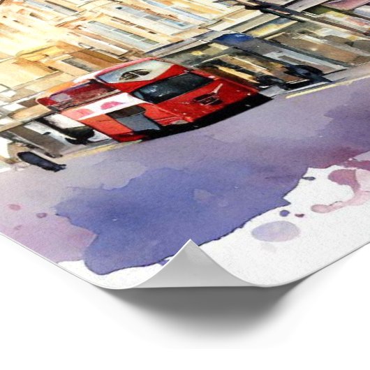 Londen- Notting Hill (B), Waterverf Poster (Hoek)