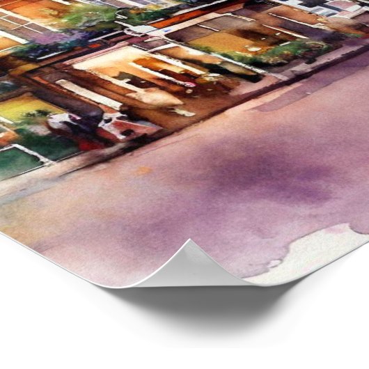 Londen- Notting Hill (D), Waterverf Poster (Hoek)