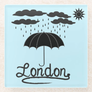 Londen   Onder een paraplu Glazen Onderzetter