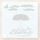 Londen | Onder een paraplu Glazen Onderzetter (Achterkant)