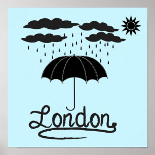 Londen   Onder een paraplu Poster